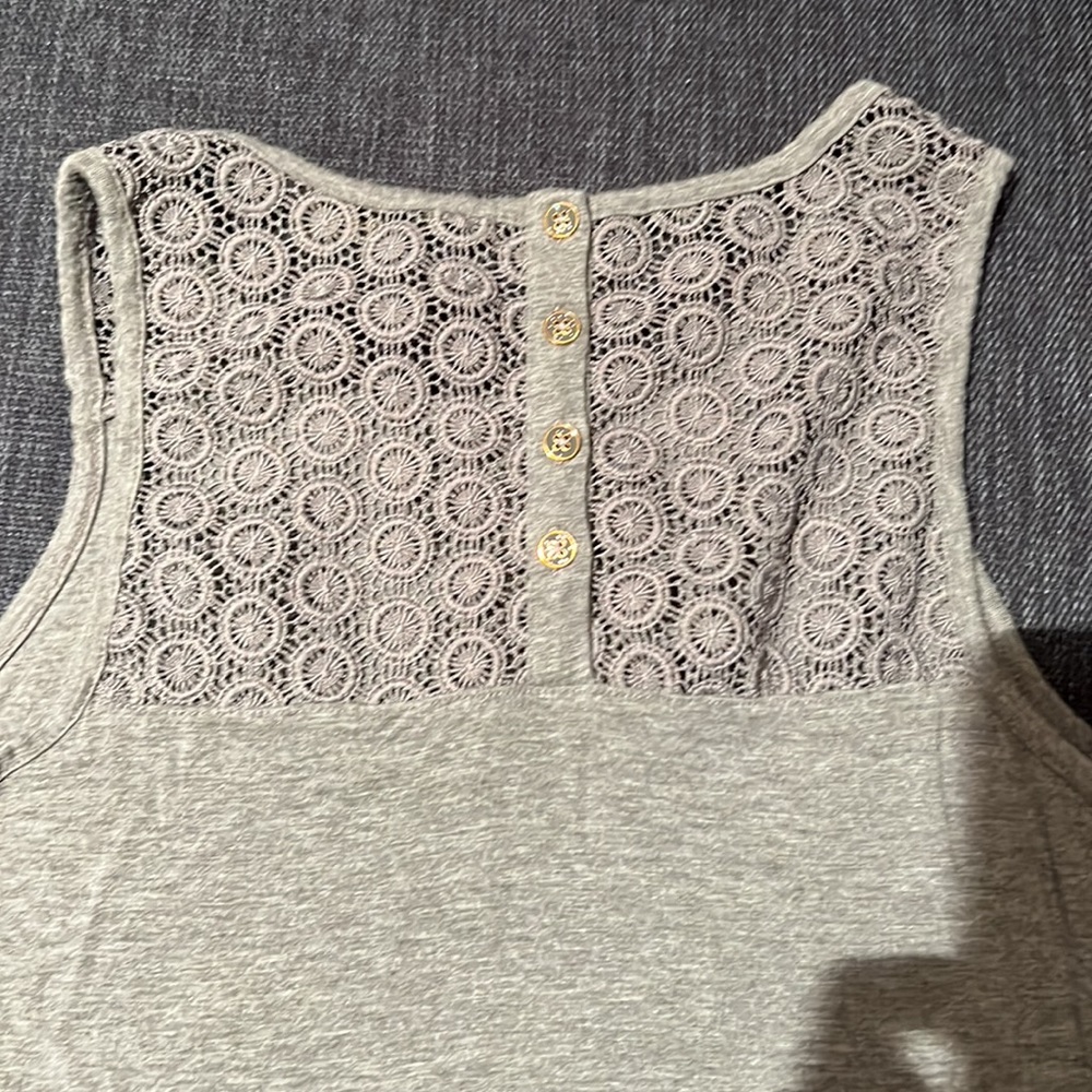 Banana Republic heather gray lace back knit top - Women’s XS